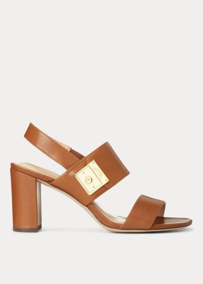 Women's Ralph Lauren Braidan Leather Sandals | 103759WAD